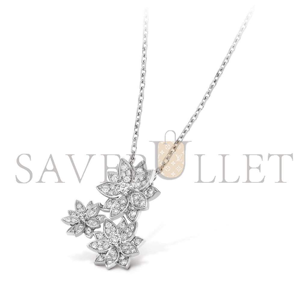 VAN CLEEF ARPELS LOTUS PENDANT, 3 FLOWERS VCARP7TG00